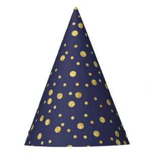 Chapeaux De Fètes Casquettes du Parti Motif Pois bleu bleu marine
