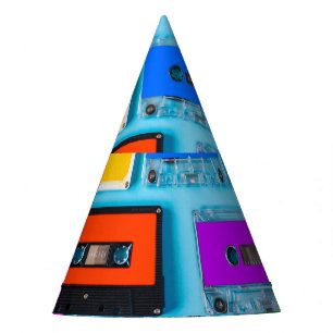 Chapeaux De Fètes Cassette Rétro : Collection Arrière - plan Bleue