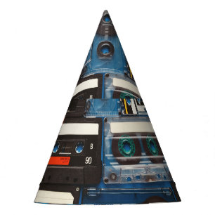 Chapeaux De Fètes Cassettes rétro : Bleu Arrière - plan Vintage.