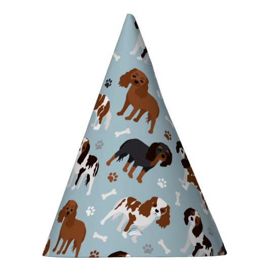 Chapeaux De Fètes Cavalier King Charles Spaniel Paws and Bones (Droite)