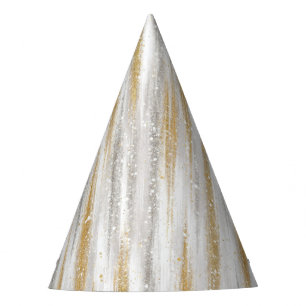 Chapeaux De Fètes Célébration Nouvel An Argent Or Rayures