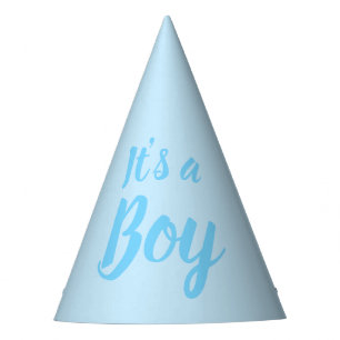Chapeaux De Fètes C'est un garçon, un baby shower bleu clair, rév