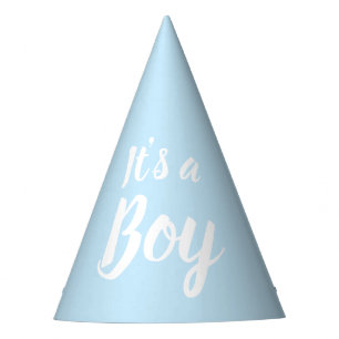 Chapeaux De Fètes C'est un garçon, un baby shower bleu clair, rév