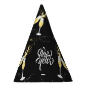Chapeaux De Fètes Champagne Gold Black Verre Confetti Moderne Pa (Droite)