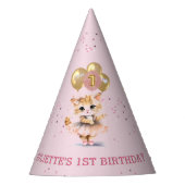 Chapeaux De Fètes Charming Dancing Kitten Photo First Birthday Girl (Devant)