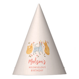 Chapeaux De Fètes Chat Kitty Rose Meowvelous fête d'anniversaire