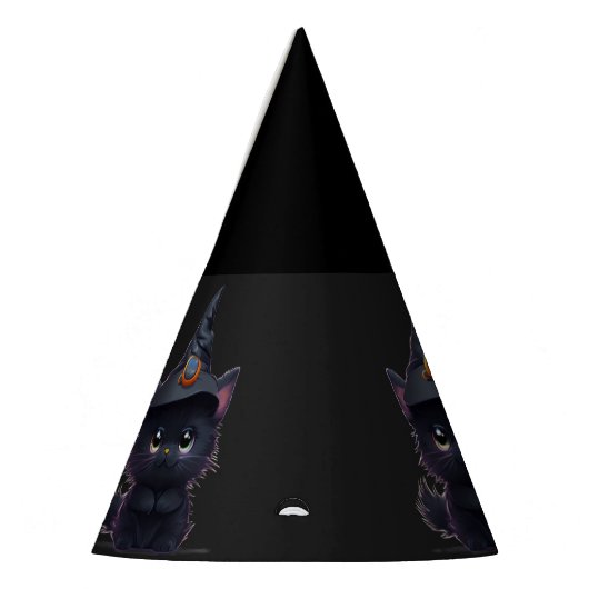 Chapeaux De Fètes Chat noir d'Halloween blanc mignon (Gauche)