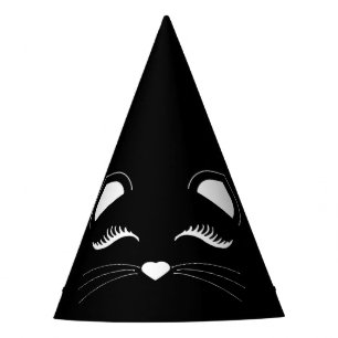 Chapeaux De Fètes Chat noir et blanc Anniversaire