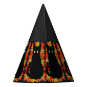 Chapeaux De Fètes Chat noir, Feuilles d'automne motif, Halloween amu (Dos)