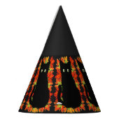 Chapeaux De Fètes Chat noir, Feuilles d'automne motif, Halloween amu (Gauche)