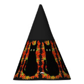 Chapeaux De Fètes Chat noir, Feuilles d'automne motif, Halloween amu (Droite)