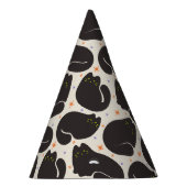 Chapeaux De Fètes Chat noir rétro sur fond crème clair (Droite)