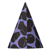 Chapeaux De Fètes Chat noir rétro sur fond violet (Dos)