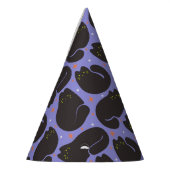 Chapeaux De Fètes Chat noir rétro sur fond violet (Gauche)