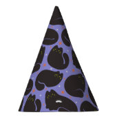 Chapeaux De Fètes Chat noir rétro sur fond violet (Droite)