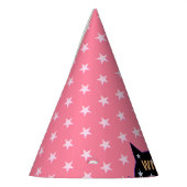 Chapeaux De Fètes Chat noir sauvage et étoiles roses (Gauche)