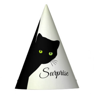Chapeaux De Fètes Chat noir teint vert Surprise