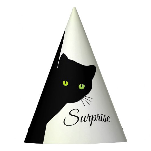 Chapeaux De Fètes Chat noir teint vert Surprise (Devant)