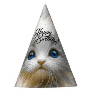 Chapeaux De Fètes Chaton blanc précieux