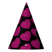 Chapeaux De Fètes Chaud coeur rose faux pétille motif Monogramme (Gauche)