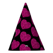 Chapeaux De Fètes Chaud coeur rose faux pétille motif Monogramme (Droite)