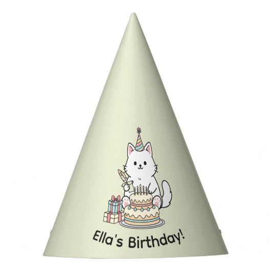 Chapeaux De Fètes Cheery Cat Birthday Cake Customizable Design (Devant)