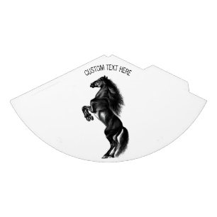 Chapeaux De Fètes Cheval sauvage noir droit - Dessin noir et blanc
