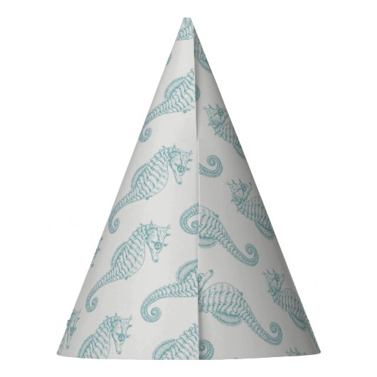 Chapeaux De Fètes Chevaux de mer tropicaux, Motif hippocampe - gris  (Dos)