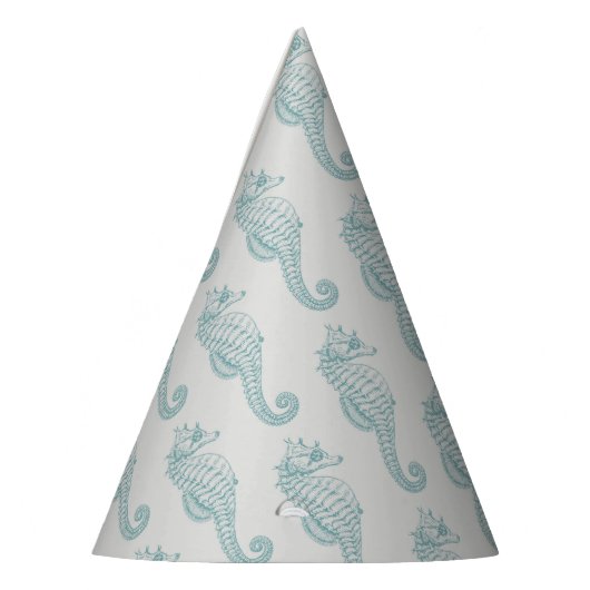 Chapeaux De Fètes Chevaux de mer tropicaux, Motif hippocampe - gris  (Gauche)