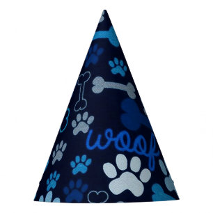 Chapeaux De Fètes Chien bleu Empreinte de patte et os