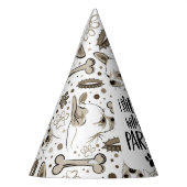 Chapeaux De Fètes Chien fête d'anniversaire Drôle Citation avec os e (Gauche)