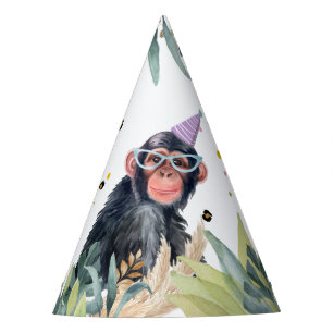 Chapeaux De Fètes Chimpanzé Singe Fête Animaux Safari Anniversaire