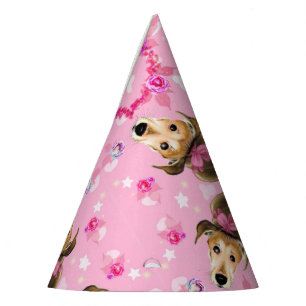 Chapeaux De Fètes Chiot Avec Ruban Rose - Amour