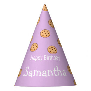 Chapeaux De Fètes Chocolat chips biscuits d'anniversaire violet