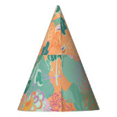 Chapeaux De Fètes Chrysanthème chinois : motif orange floral. (Dos)