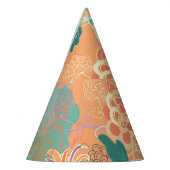 Chapeaux De Fètes Chrysanthème chinois : motif orange floral. (Gauche)