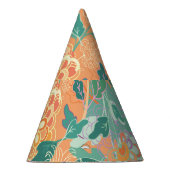 Chapeaux De Fètes Chrysanthème chinois : motif orange floral. (Droite)