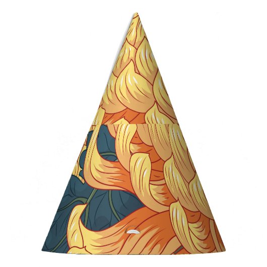 Chapeaux De Fètes Chrysanthèmes japonais : motif floral jaune. (Gauche)