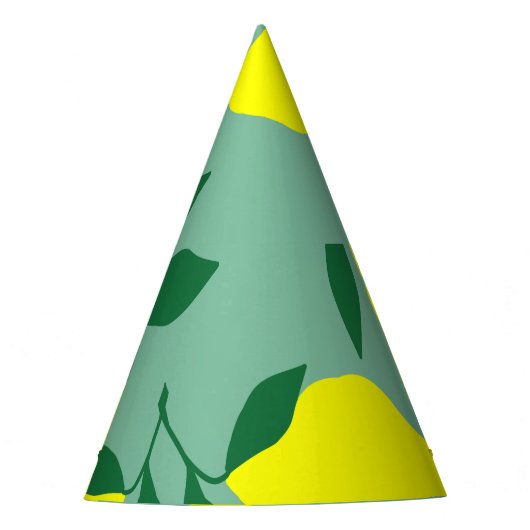 Chapeaux De Fètes Citron simple, Arrière - plan vert. (Devant)