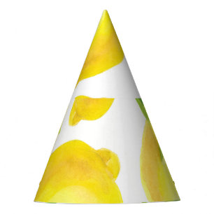 Chapeaux De Fètes citrons et feuilles d'aquarelle : motif.