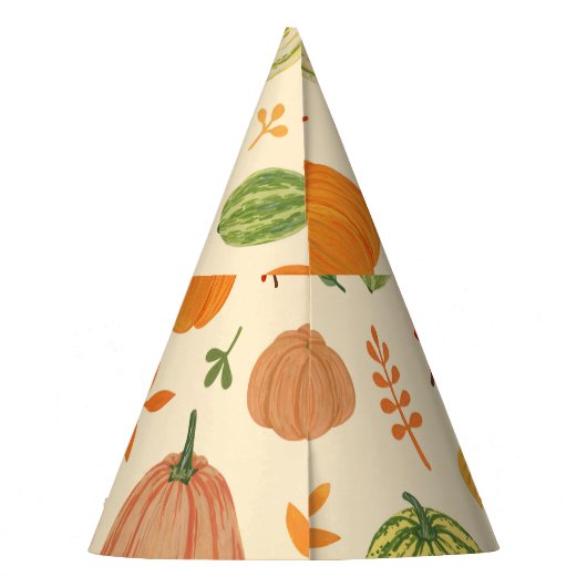 Chapeaux De Fètes Citrouille vert et orange, motif sans soudure. (Dos)