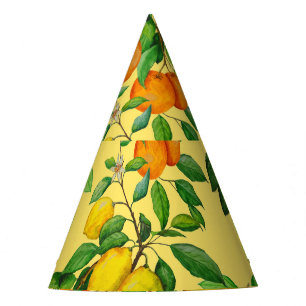 Chapeaux De Fètes Citrus, poire, cerise : aquarelle.