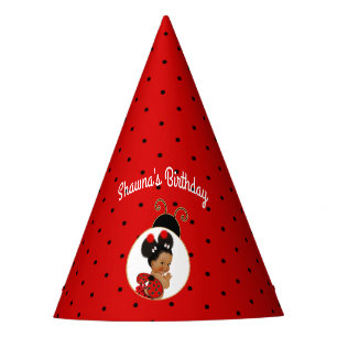 Chapeaux De Fètes Coccinelle Afro-Américaine Bébé Fille Rouge & Noir