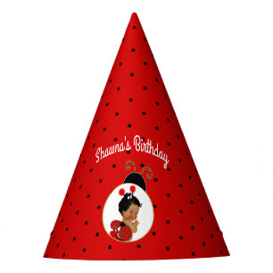 Chapeaux De Fètes Coccinelle Afro-Américaine Bébé Fille Rouge & Noir
