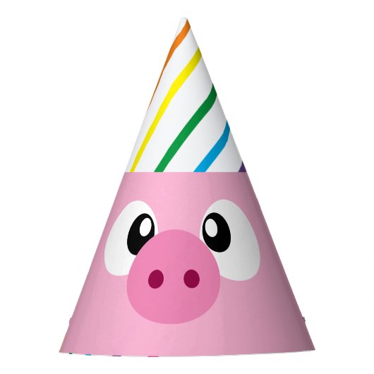 Chapeaux De Fètes Cochon rose vêtu d'un casquette de fête casquette (Devant)