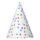 Chapeaux De Fètes Coeurs arc-en-ciel 4e anniversaire (Devant)