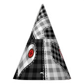 Chapeaux De Fètes Coeurs Noir Blanc Patchwork Sans Couleur. (Gauche)