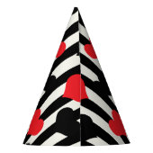 Chapeaux De Fètes Coeurs Noirs Rouges Sur Bandes Blanches Noires (Dos)