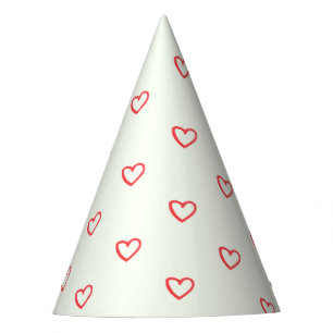 Chapeaux De Fètes Coeurs rouges Motif, mignonne, amour