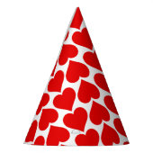 Chapeaux De Fètes Coeurs rouges Motif, Romantique, Amour (Gauche)
